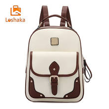 Loshaka Casual Women's School Backpack Women Backpacks PU Leather For Teenagers Girls Travel Bag Female Student Backpack 2024 - buy cheap