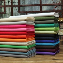 Telas de algodón/Lino para ropa, Color sólido, violeta, rosa, naranja, verde, gris, caqui, para manualidades 2024 - compra barato