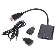 1080P микро HDMI мини HDMI в VGA конвертер адаптер с аудио кабелем 2024 - купить недорого
