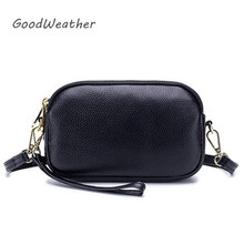 Fashion clutch women high quality soft black genuine leather clutch purse female wristlets bags with strap mini messenger bag 2024 - buy cheap