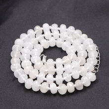 New Natural Stone Jades Beads Necklace Chain for Women Faceted Abacus 5x8mm White Chalcedony Necklaces Choker Jewelry 18" A776 2024 - buy cheap