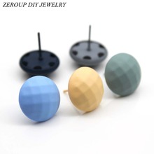 Round Shape 5 colors Stud Earrings For Women Girl Fashion Lovely Ear Jewelry 7 2024 - buy cheap