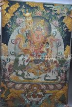 Chinese Antique collection the Thangka embroidery The King of Wealth diagram 2024 - buy cheap