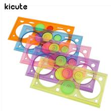 Kicute Newest Colorful Multifunction Puzzle Graphic Ruler Plastic Drawing Board Spirograph Drawing Ruler Painting Supplies 2024 - buy cheap