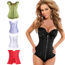 Plus Size XL XXL Sexy Red White Zipper Lace Up Corsets and Bustiers Thong Women Lingerie Lacing Corset For Wedding Dress 2024 - buy cheap