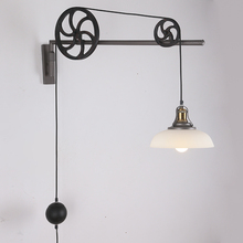 Винтажная настенная лампа Эдисона в стиле лофт, старинный американский настенный светильник с выдвижным шкивом для кафе, клуба, бара 2024 - купить недорого