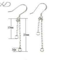 Fine silver earring hooks 5pairs/lot Genuine Solid Sterling Silver Ear Hook Jewelry Accessories 2024 - buy cheap