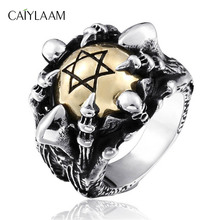 CAIYLAAM винтажные кольца в стиле панк для Для мужчин коготь дракона звезда Для мужчин кольцо Скелет Мужские Кольца Череп готические украшения подарок мужской 2024 - купить недорого