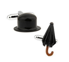 New Design! Factory Price Retail Men's Cufflinks Copper Material Black Colour Hats Umbrellas Design Cuff Links Free Shipping 2024 - buy cheap