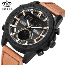 SMAEL New Men's Fashion Sport Watch Men Date LED Analog Quartz Watches Male Date Leather Waterproof Clock Relogio Masculino 2024 - buy cheap