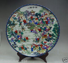 10 inch Chinese Famille Rose hand-painting 100 children Porcelain big Plate 2024 - buy cheap