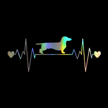 Car Sticker 20.3*7.7CM Dachshund Heartbeat Car Stickers Reflective On Car Funny Stickers and Decals Vinyl Car Styling 2024 - buy cheap