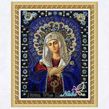 Religião impresso 3134R-Rodada Diamante bordado ponto cruz 5d strass diy diamante pintura mosaico 2024 - compre barato