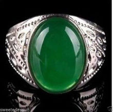 beautiful tibet silver green Natural stone men's ring size:8-11#^^@^NEW style Fine jewe Noble FREE SHIPPING 2024 - buy cheap