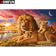 Homfun 5d pintura de diamante completa quadrada/redonda broca "animal leão" 3d bordado ponto cruz presente decoração de casa a01006 2024 - compre barato