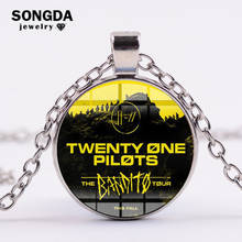 SONGDA Rock Band Twenty One Pilots Fashion Long Necklace Metal Chain Retro Logo Glass Cabochon Pendants Necklaces Hiphop Jewelry 2024 - buy cheap