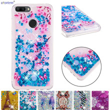 Capa para celular huawei honor 9 lite, silicone macio com glitter, cobertura para honor 9 lite, com cabo de silicone 2024 - compre barato