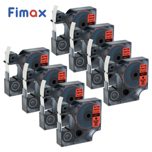 Fimax 8 шт. совместимая лента для принтера Этикеток Dymo D1 45017 12 мм DYMO D1 лента для этикеток черный на красном этикетке 2024 - купить недорого