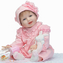Реалистичная кукла для новорожденных, 22 дюйма, мягкая силиконовая кукла для новорожденных, Детская кукла-реборн 2024 - купить недорого