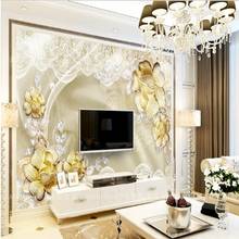 wellyu Custom large murals gold diamond high - end luxury rose jewelry background wallpaper  wallpaper papel de parede 2024 - buy cheap