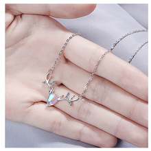 Utimtree Vintage Elk Deer Head Pendants & Necklaces Women Moonstone Necklace Choker Clavicle Statement Girl Jewelry 2024 - buy cheap