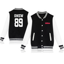 Kpop shinee casaco de beisebol, uniforme de outono bomber jaqueta streetwear casual, agasalho de hip hop, marca de casacos unissex 2024 - compre barato