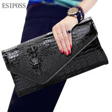 Women day clutches bag crocodile pattern PU women purse cell phone bag ladies banquet bag female clutch handbag shoulder bag 2024 - buy cheap