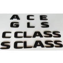 Emblemas de letras pretas para mercedes benz, emblemas para mercedes benz amg a, b, c, e g, m, s, gla, glb, glc, gle, gls, cla, cls, cl, sl, slc, ml, v, gl, slk, clk, glk class 2024 - compre barato