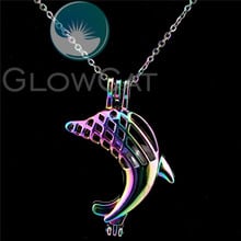 C794 Rainbow Color Dolphin Beads Cage Perfume Essential Oil Diffuser Oyster Pearl Cage Locket Necklace 2024 - buy cheap