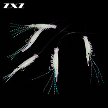 200pcs 40Bags Soft Lumious Fishing Lures with Artificial Hooks Sabiki Rigs Bionic Fluorescent Shrimp String Hooks Tackle 2024 - buy cheap