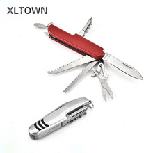 Нож из нержавеющей стали XLTOWN, многофункциональный уличный мини-швейцарский нож из нержавеющей стали, подарок для дома, ножницы, отвертка 2024 - купить недорого