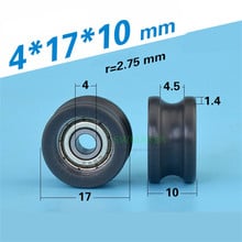 1pcs 4*17*10mm 624ZZ bearing U groove wheel, door and window roller, wire guide wheel, POM plastic wheel 2024 - buy cheap