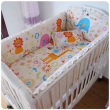 Promotion! 6PCS 100% Cotton Kid Baby Bedding Set Product Infant Cartoon,crib sets(bumper+sheet+pillow cover) 2024 - buy cheap