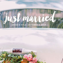 Just Married Wall Sticker Customized Names Wall Decal Fashion Car Window Decor Just Married Wedding Vinyl Wall Murals AY1410 2024 - buy cheap