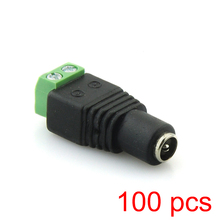 100x DC Female 2.1x5.5mm Power Jack Adapter Plug Cable Connector for CCTV Camera 2024 - buy cheap