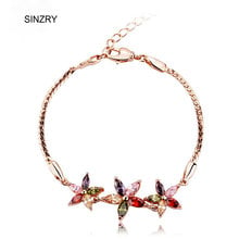 SINZRY rose gold color multicolor cubic zircon CZ Summer Flower charm Bracelets bangles fashion Korean jewelry 2024 - buy cheap