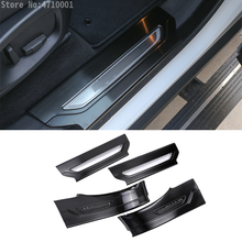 Car-Styling 304 Stainless Car Door Sill Scuff Threshold Protector Plate Trim Black Brushed 4pcs For Jaguar F-Pace f pace X761 2024 - buy cheap