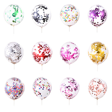 5 piezas globos de confeti de 12 pulgadas globo de látex transparente pegamento cinta de boda decoración Feliz cumpleaños Baby Shower suministros de fiesta 2024 - compra barato