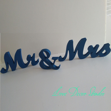Mr. and Mrs. wooden alphabet - Wedding worn - wedding decorations alphabet - aristocratic blue 2024 - buy cheap