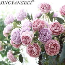 3 головы Пион Шелковый Искусственный цветок ветка букет чайной розы украшение дома искусственный цветок для свадьбы Цветы 2024 - купить недорого