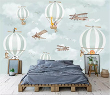 Children's Room Wall Papers Kids 3D Cartoon Animal Balloon Photo Wallpaper Murals Home Decor Self Adhesive VinylSilk Wallpaper 2024 - buy cheap