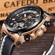 Relogio Masculino LIGE Top Brand Luxury Sport Automatic Mechanical Watch Male Leather Waterproof Watches Men Business Wristwatch 2024 - buy cheap