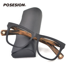 Posesion Eyeglasses frames Men Vintage Myopia Frame Retro Eyewear Glasses Acetate Wood Women Oversized Spectacles Frame 2024 - buy cheap