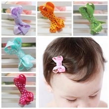 100pcs  mini Wave point dots Hair Bows clips Hairbows with Ribbon fully lined alligator clip hairpin HD3346 2024 - buy cheap