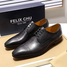 Классические мужские туфли-оксфорды ручной работы; деловые мужские модельные туфли из натуральной кожи; офисная обувь на шнуровке; цвет коричневый, серый 2024 - купить недорого