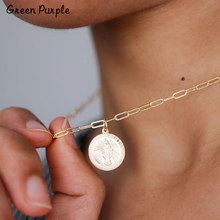 Punk Coin Necklace Handmade Pendants Gold Wrap Long Necklace Men Jewelry Collier Femme Boho Chocker Necklace for Women 2024 - buy cheap