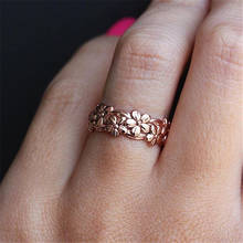 Cute Daisy Flower Finger Ring Rose Gold Filled Engagement Rings For Women Fashion Wedding Statement Anillos Jewelry Best Gift 2024 - buy cheap