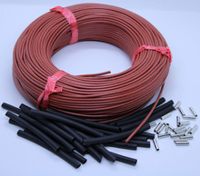 50m to 100m Red Silicone Rubber Far Infrared Warm Floor Room Thermostat Carbon Fiber Heating Cable 12K 33ohm 2024 - buy cheap