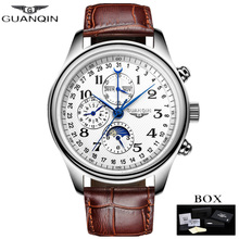 GUANQIN Automatic Mechanical Men Watches Top Brand Luxury Male Clock Waterproof Calendar Leather Wristwatch Relogio Masculino 2024 - buy cheap