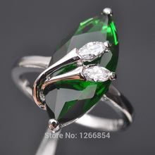 High Quality Green Stone Cubic Zirconia For Women   Silver Plated Jewelry Ring Size 6 7 8 9 Free Shipping S0117 2024 - buy cheap